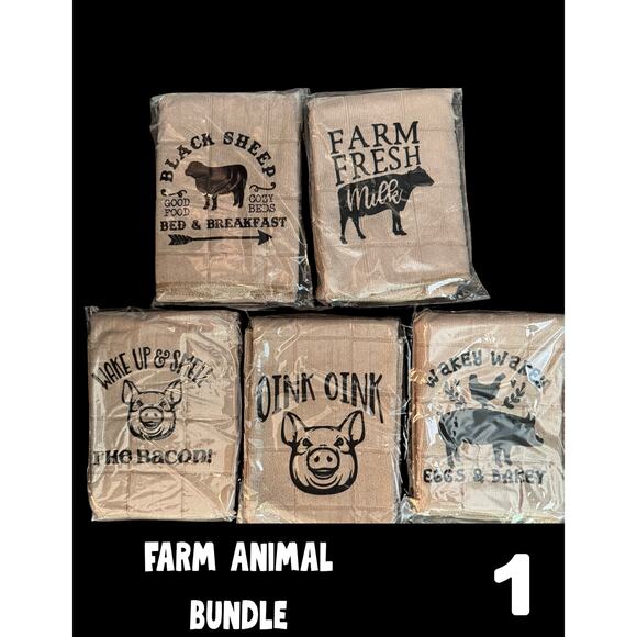 Farm Animal Dish Towels - Brand New - Great Gift - Vendor Show Fillers - Picture 1 of 1